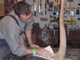 Custom Made Scrap Plywood - Console Table Leg During Sanding